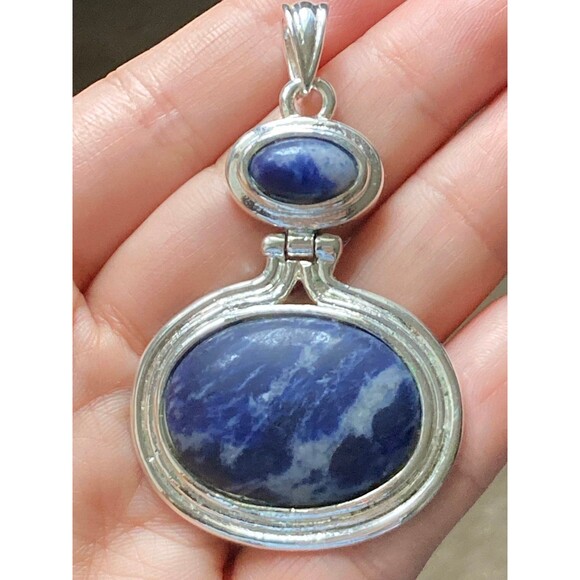 925 sterling silver large sodalite Pendant